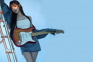夏木颖 吉他 牛仔美女 好看身材4k壁纸 -静鱼客栈