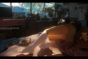 魔卡少女樱 美少女 床 手机 白色袜子 4k动漫壁纸