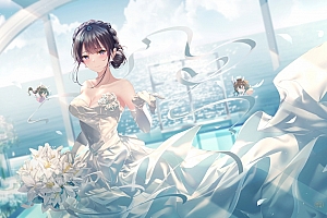 牧之原翔子 新娘 长手套 花嫁4k动漫壁纸