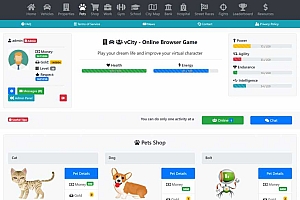 vCity 2.8 – 在线浏览器元宇宙游戏平台(虚拟现实网页游戏平台)可获取现实金钱对接贝宝
