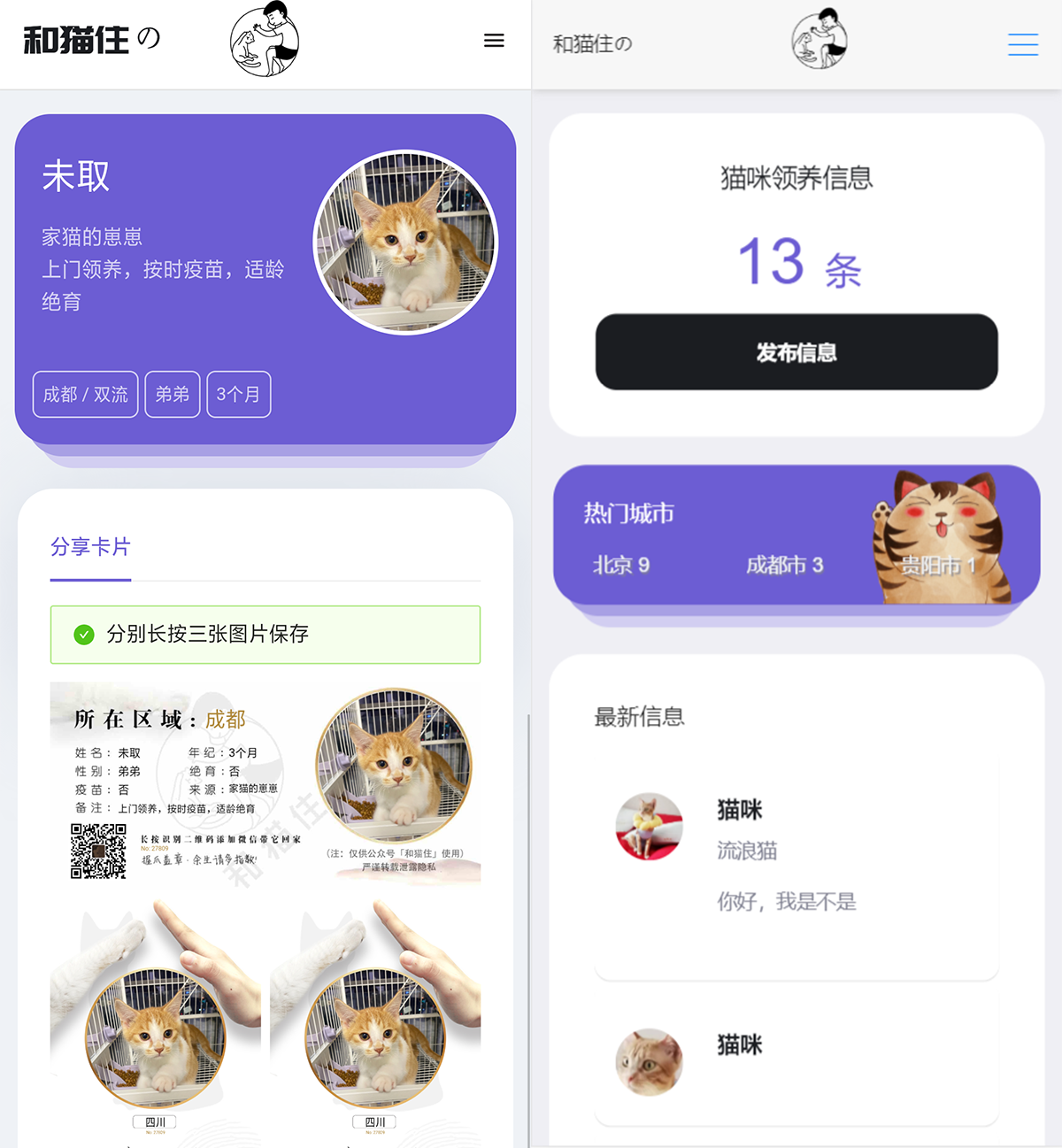 【亲测】流浪猫流浪狗H5完整运营源码/带后台/可封装APP-汇享云